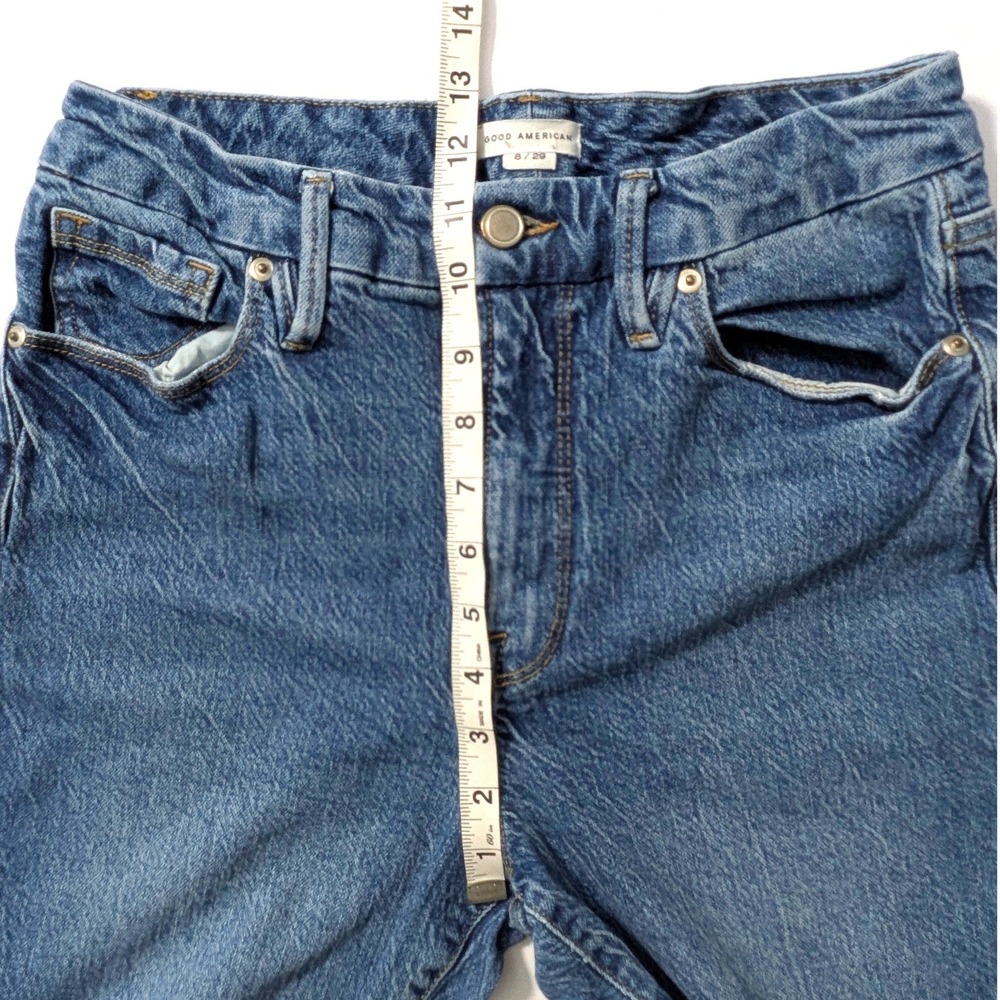 Good American Good Classic Jeans Cotton Lyocell Raw Hem Size 8/29 GCRH086TFT - Picture 10 of 10
